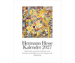 Hermann Hesse Kalender 2027: Wandkalender mit Spiralbindung, 12 Blatt, 32 x 42 cm | Monatskalender mit dreizehn Aquarellen sowie Gedichten und Gedanken aus dem 'Steppenwolf'