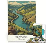 Hermann Missouri Puzzles 1000 pièces | 38x52cm Défi difficile Chaque pièce est unique Anniversaire et cadeaux uniques.