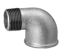 Hermann Schmidt cornière en fonte malléable 1 1/4", 90° filetage intérieur/filetage extérieur, zingué