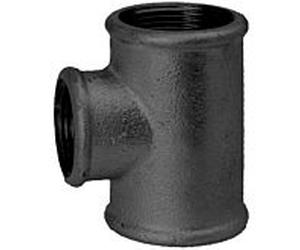 Hermann Schmidt fonte malléable 130 Té 14130210 DN 20 x 15, 3/4" x 1/2", réduit, IT/IT/IT, noir