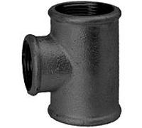 Hermann Schmidt fonte malléable 130 Té 14130228 DN40 x 32, 1 1/2" x 1 1/4", réduit, IT/IT/IT, noir