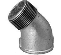 Hermann Schmidt Temperguss angle DN 50, 2", 45 degrés filetage intérieur/filetage extérieur, zingué