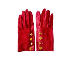 Hermès Vintage - Gants Medor en cuir Pre-owned - Femme - Pre-owned - Rouge - Taille: ONE Size