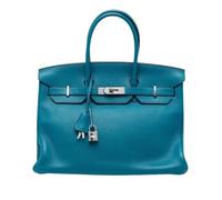 Hermès Vintage - Pre-owned Birkin 35 - Femme - Pre-owned - Bleu - Taille: ONE Size