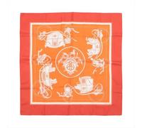 Hermès Vintage - Pre-owned Carre 90 Ex-Libris Silk Scarf - Femme - Pre-owned - Orange - Taille: ONE Size