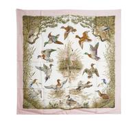 Hermès Vintage - Pre-owned Halte en Camargue Silk Carre 90 - Femme - Pre-owned - Rose - Taille: ONE Size