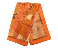 Hermès Vintage - Pre-owned Le Monde Est Vaste Silk Scarf - Femme - Pre-owned - Orange - Taille: ONE Size