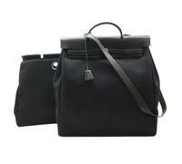 Hermès Vintage - Pre-owned Sac Toile Officier Cuir GM 2Way - Femme - Pre-owned - Noir - Taille: ONE Size
