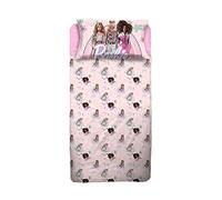 hermet 6337 673 BR01 Drap de Lit Simple Barbie Rose avec Taie d'oreiller pour Chambre d'enfant, 100% Coton