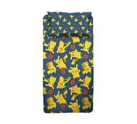 hermet 6337 673 PK01 Drap-Housse avec Taie d'oreiller Pokemon pour Lit Simple, 100% Coton