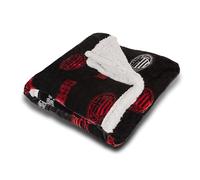 Hermet A.C.Milan Couverture Plaid Polaire Sherpa Agnellato, 130 x 160 cm, Hivernal, Double Couche, lit canapé, Doux Chaud, Produit Officiel