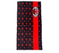 hermet A.C. Milan, Serviette de Plage en Mousse, 90 x 170, 100% Coton, Produit Officiel, cymat