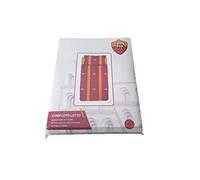 hermet As Roma Parure de lit 3 pièces (drap du dessus, drap-housse avec bonnets et taie d'oreiller) 1 place 100 % coton