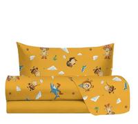 hermet Jolly Parure de lit 1 Personne Tennis, 100% Coton, Drap Housse + Drap Housse + taie d'oreiller, Parure de lit Fantaisie Chambre