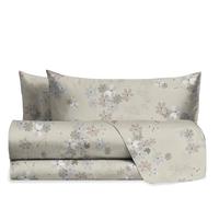 hermet Laura Biagiotti Parure de lit Double en Coton, Parure de lit Fantaisie, 100% Coton, Drap Housse + Drap Housse + Paire d'oreillers, Eris Beige