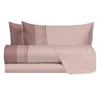 hermet Laura Biagiotti Parure de lit Double en Coton, Parure de lit Fantaisie, 100% Coton, Drap Housse + Drap Housse + Paire d'oreillers, Hecate Rose