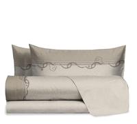 hermet Laura Biagiotti Parure de lit Double en Coton, Parure de lit Fantaisie, 100% Coton, Drap Housse + Drap Housse + Paire d'oreillers, Clio Taupe