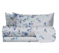hermet Laura Biagiotti Parure de lit Double en Coton, Parure de lit Fantaisie, 100% Coton, Drap Housse + Drap Housse + Paire d'oreillers, Xanthe Avio
