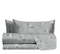hermet Laura Biagiotti Parure de lit Double en Coton, Parure de lit Fantaisie, 100% Coton, Drap Housse + Drap Housse + Paire d'oreillers, Eris Acquamarina