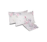 hermet Laura Biagiotti, Parure de lit Double en Percale de Coton, 100% Percale de Coton, Drap Plat, Drap Plat, 2 taies d'oreiller, Okab Rose