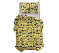 hermet Minions | Housse de Couette Simple | Parure 1 Place | 100% Coton | Produit Officiel