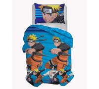 hermet Naruto Parure de lit Simple en Coton, 100% Coton, 155 x 200, taie d'oreiller 50 x 80, lit Chambre, Produit Officiel, Pas de Drap avec Angles