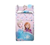 hermet Parure de lit 1 Personne Frozen 100% Coton, Parure de lit, Drap de Dessus avec Ribaltina + Drap Housse + taie d'oreiller