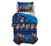 Hermet Parure de lit Avengers 1 Place, Housse de Couette + Taie d'oreiller, 100% Coton, Sans Drap, Housse avec Coins, 155 x 200 cm