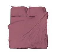 hermet Parure de lit Double en Microfibre, Mauve, Drap Plat, Drap Plat, Paire de taies d'oreiller, Winner