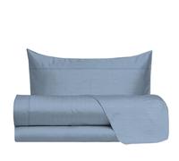 hermet Parure de lit Simple 100% Coton, 1 Place, Motif Effet Toile, Drap Housse + Drap Housse + taie d'oreiller