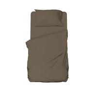 hermet Parure de lit Une Place et demie en Microfibre, Taupe, Parure de lit, Drap Plat, Drap-Housse avec Coins, taie d'oreiller, Winner