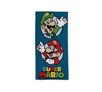 hermet Serviette de Plage en éponge Super Mario, 100% Coton, 70 x 140 cm, légère, séchage Rapide, Officielle