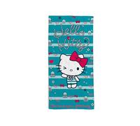 hermet, Serviette de Plage Hello Kitty 70 x 140 cm, Serviette de Plage ou Piscine, 100% Coton Doux, Pratique et léger