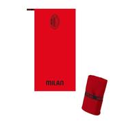 hermet Serviette en Microfibre 80 x 160 cm AC Milan - Serviette Officielle Rossonero pour mer, Piscine, Gym et Voyage avec Bande élastique, légère et séchage Rapide
