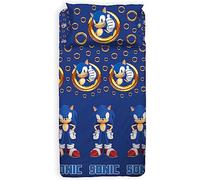 hermet Sonic Parure de lit 1 Place, 1 Place, Drap Plat, Drap Housse avec Coins, taie d'oreiller, 100% Coton, Produit Officiel