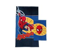 hermet Spiderman Marvel Lot de 2 Serviettes de Bain en éponge, Serviette de Bain, Serviette de Visage, Serviette de Bidet, Bleu, Coton, 100%, Lot de 2 pièces, Produit Officiel