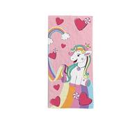 hermet Unicorne, Serviette de Plage pour Fille, 70 x 140 cm, Serviette de Plage ou Piscine avec Motifs de Licornes, 100% Coton Doux, léger et Pratique