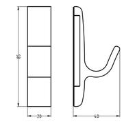 HERMETA Crochet magnétique pour manteaux 0150 simple saillie 40 mm ( 3000283361 )