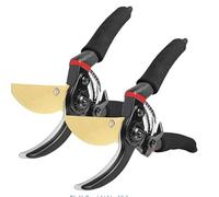 Hermhoffer GardenSlicer Pro Sécateur haute performance pour branches jusqu'à 3 cm, lame en acier inoxydable SK5, poignée ergonomique et douce, idéal pour les arbres fruitiers et arbustes (2 pièces)