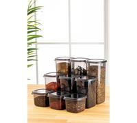 Hermia Concept, BNMPEGYAS09-51217, Set de boîtes de rangement (9 pièces), 100 % MATIÈRE PLASTIQUE, anthracite, 10 x 10 x 9,5 cm
