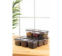 Hermia Concept, BNMPEGYAS12-5, Set de boîtes de rangement (12 pièces), 100 % MATIÈRE PLASTIQUE, anthracite, 10 x 10 x 9,5 cm