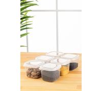 Hermia Concept, BNMPEGYWS06-5, Set de boîtes de rangement (6 pièces), 100 % MATIÈRE PLASTIQUE, blanc, 10 x 10 x 9,5 cm