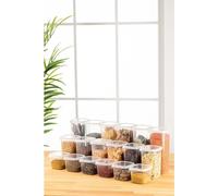 Hermia Concept, BNMPEGYWS18-51217, Set de boîtes de rangement (18 pièces), 100 % PLASTIQUE, blanc, 10 x 10 x 9,5 cm