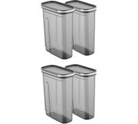 Hermia Concept, BNMSRGAR04-27, Boîtes à provisions, Set de boîtes de rangement (4 pièces), Anthracite, plastique, 9,5 x 19,5 x 26 cm