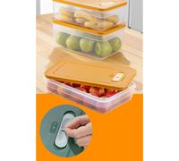 Hermia Concept, HK3LU - Orange, Ensemble de boîtes de rangement (3 pièces), Orange, 100 % MATIÈRE PLASTIQUE, 18,5 x 28,5 x 7 cm