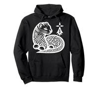 Hermine Bretonne Symbole BZH Art Celtique Noir et Blanc Sweat à Capuche