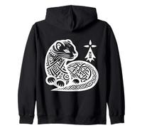 Hermine Bretonne Symbole BZH Art Celtique Noir et Blanc Sweat à Capuche