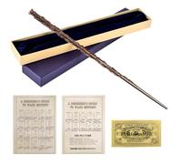 Hermione - Baguette magique Granger avec noyau en acier - 39 cm - Baguettes en résine dans une boîte cadeau avec carte de dicton et billet de station - Jouet de cosplay