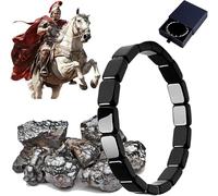 Hermios Bracelet en hématite pour homme : pierre naturelle, design romain et viking, taille réglable (S-XL pour poignet de 15,6 à 19,3 cm), X-Large, Hématite, Pas de gemme