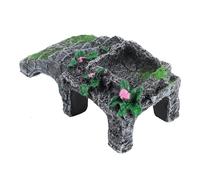 Hermit Crab Climbing Habitat - Résine Climbing Toy with Water Bowl 13cm|Reptile Tank Decor for Frogs Lizards Turtles Snakes Hamsters Geckos, Feeding Ramp Aquarium Cage Enrichment Relaxation